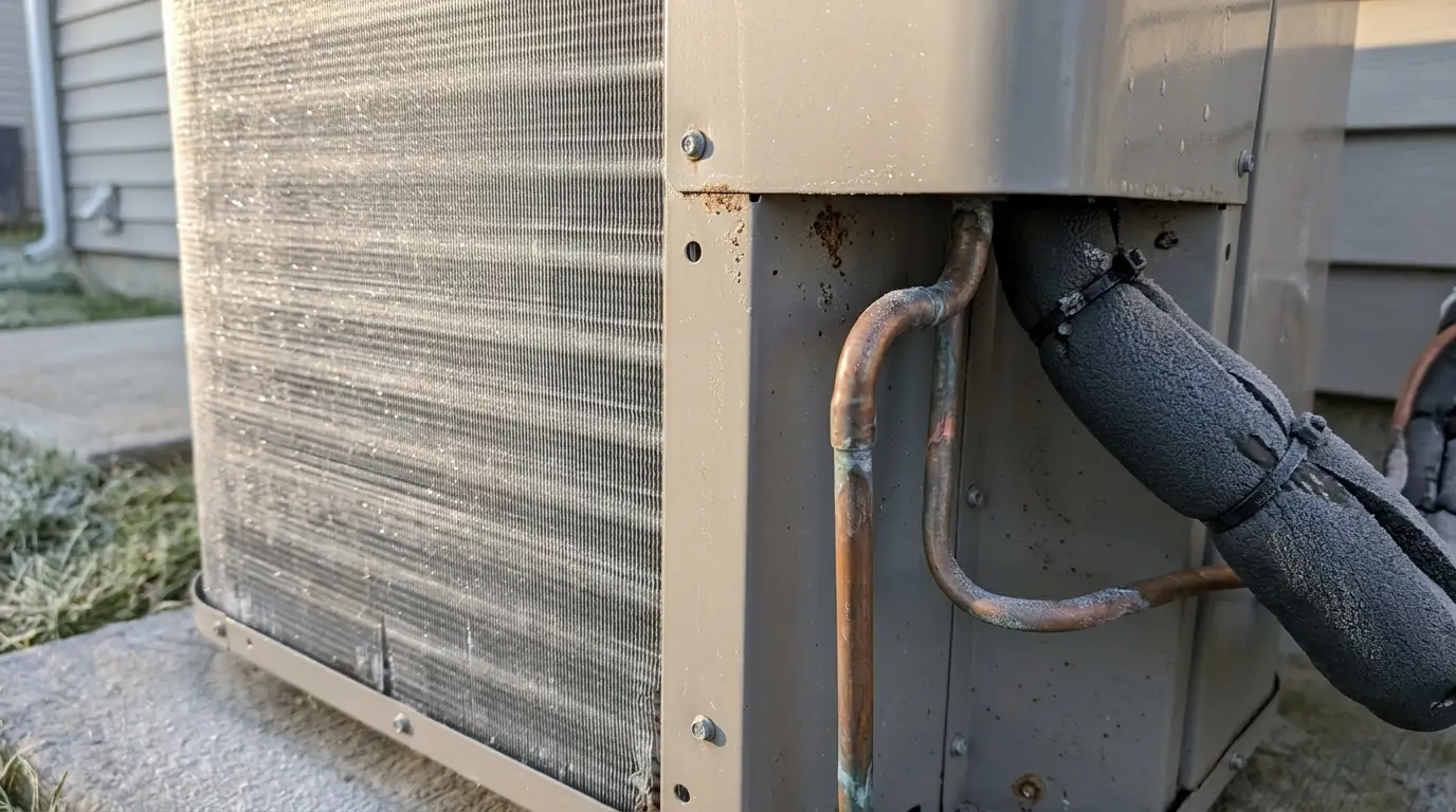 Frost on the outdoor coil of a heat pump